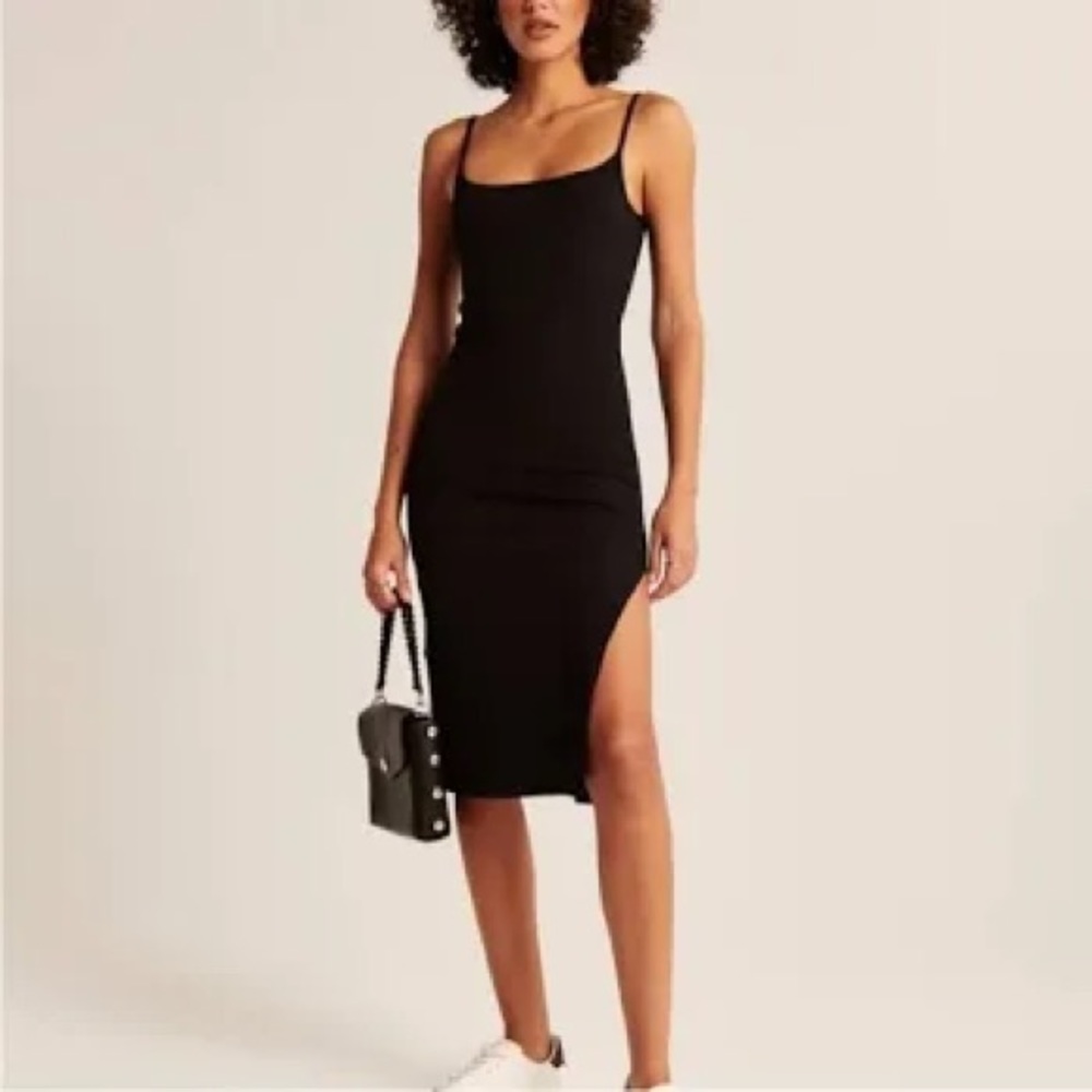 Abercrombie & Fitch Seamless Rib Knit Midi Dress